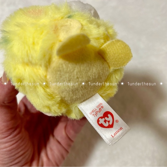 🍋 TY Beanie Balls •✨ Lemon ✨• Yellow Confetti Easter Bunny Birthday March 5 - Picture 4 of 6